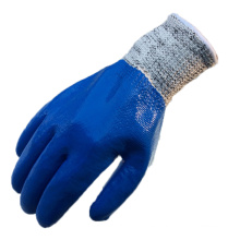 NMSAFETY guantes anticorte recubiertos de nitrilo azul para la construcción